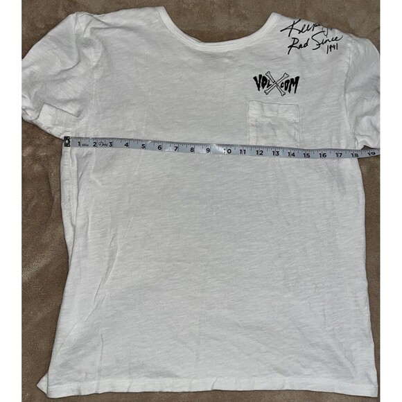 Volcom T-Shirt Men's Size Small S Short Sleeve Pocket Crew Neck White - Picture 3 of 6